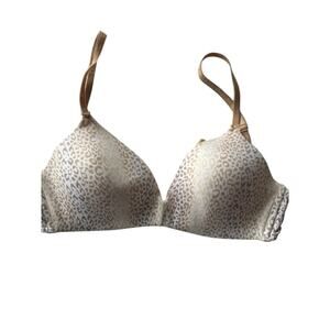 Victoria's Secret Pink Nude Cheetah Animal Print Padded TShirt Bra 34C